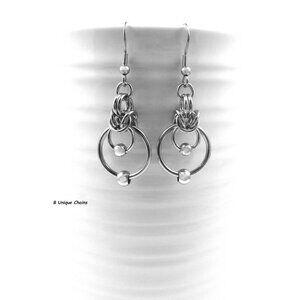 O Ring Chain Link Earrings Dangle Drop Unisex Jewelry Rocker Goth  Style